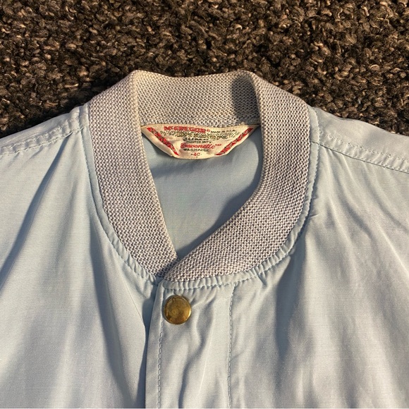 VINTAGE Light Blue ACADEMY AWARD PATCH  CINE MOBILE DRIZZLER JACKET  MCGREGOR - Picture 4 of 9